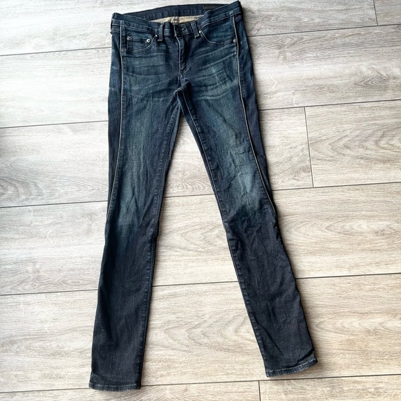 Rag & Bone Skinny Wakefield Rinse with Lambskin Trim - Picture 1 of 15